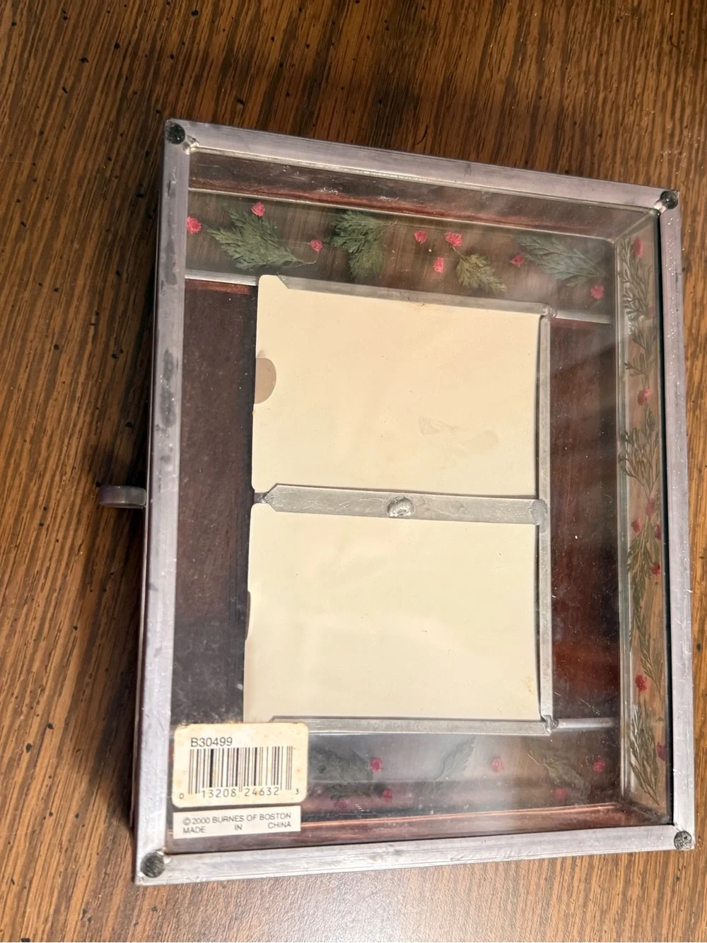 Leaded Glass Trinket Box and Double Photo Holder